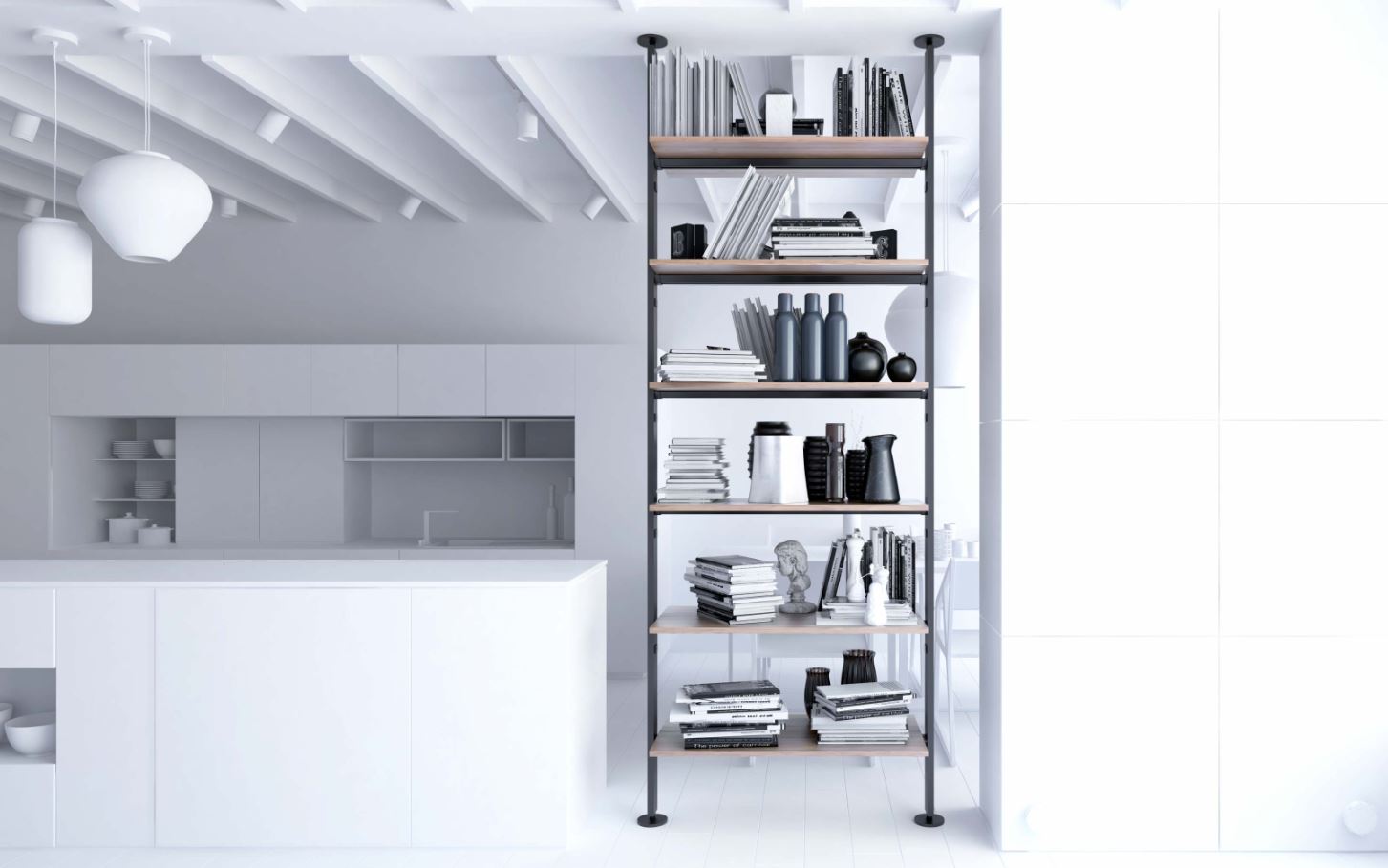 Floor To Ceiling Compression Shelving Room Partition Box15